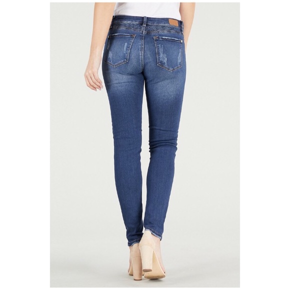 CLEARANCE Destroyed Moto Skinny Jeans Ripped Stretch - Picture 3 of 4